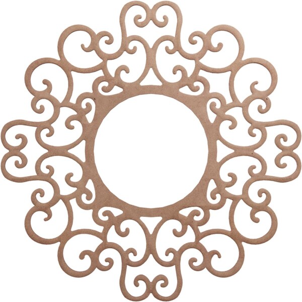 Ekena Millwork Reims Wood Fretwork Pierced Ceiling Medallion, Wood (Paint Grade), 26"OD x 9 7/8"ID x 3/8"T CMWP26X26X0375REMF - main